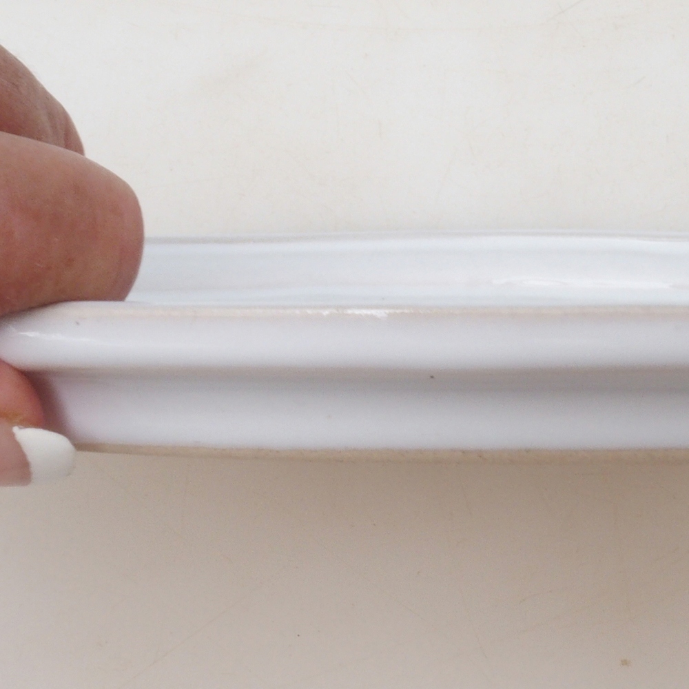 Bonsai ovaal schoteltje M - 22,5 x 18 x 1,5 cm - wit