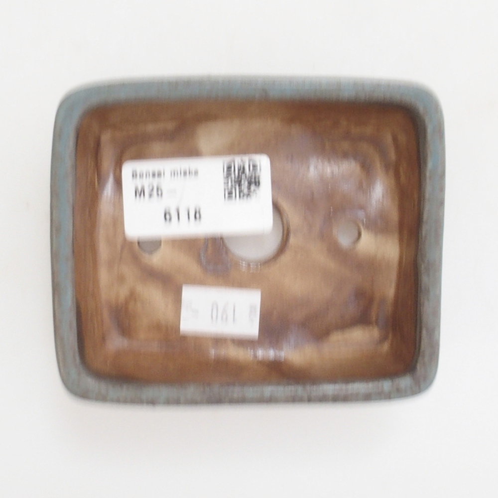 Bonsaischaal van keramiek 10 x 8,5 x 4 cm, bruin