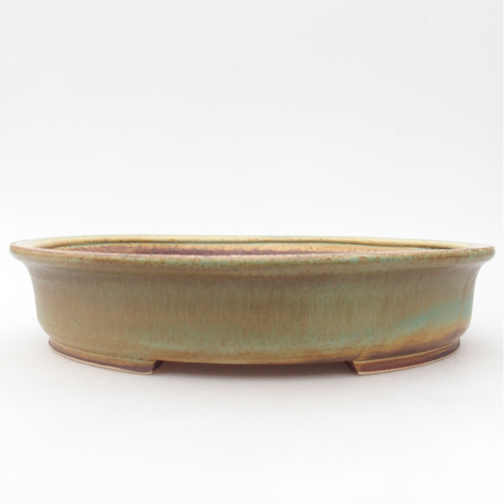 Bonsaischaal van keramiek 24 x 21 x 5 cm, groen