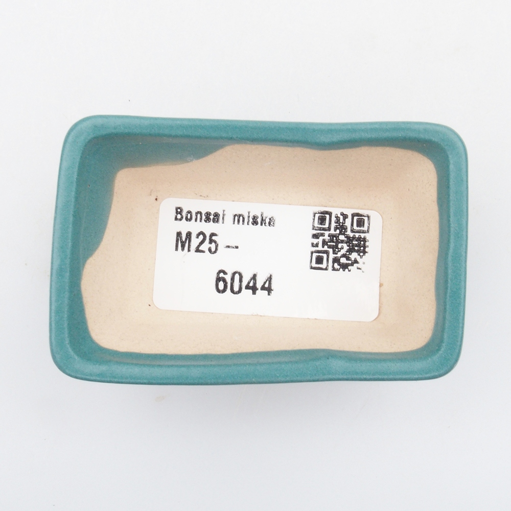 Bonsaischaal van keramiek 6,5 x 5,5 x 4 cm, kleur blauw