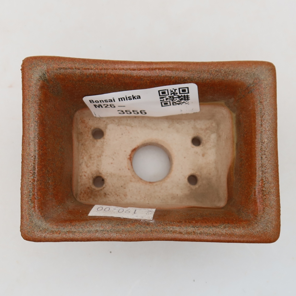 Bonsaischaal van keramiek 8,5 x 6 x 4 cm, bruin