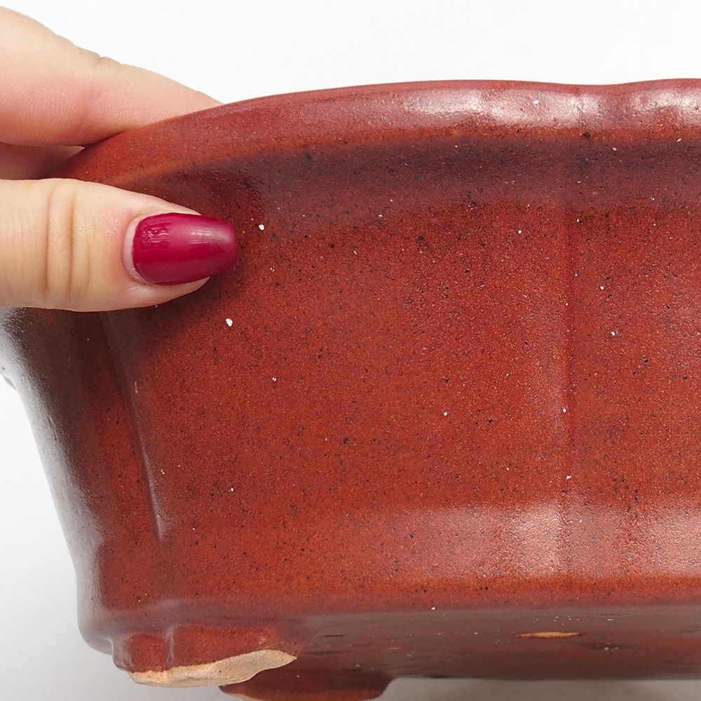 Bonsaischaal van keramiek 26 x 26 x 8 cm, roze