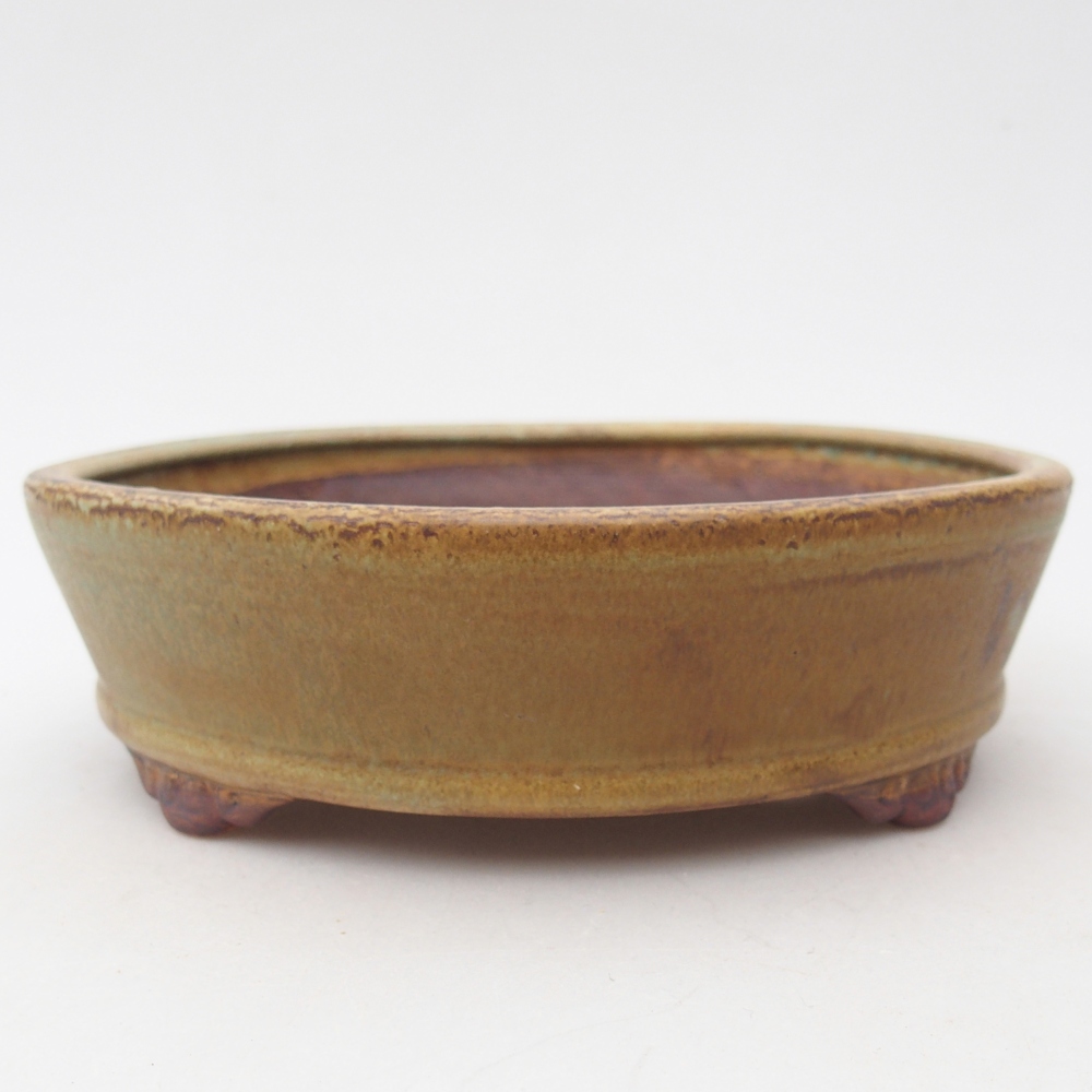 Bonsaischaal van keramiek 17,5 x 17,5 x 5 cm, groen