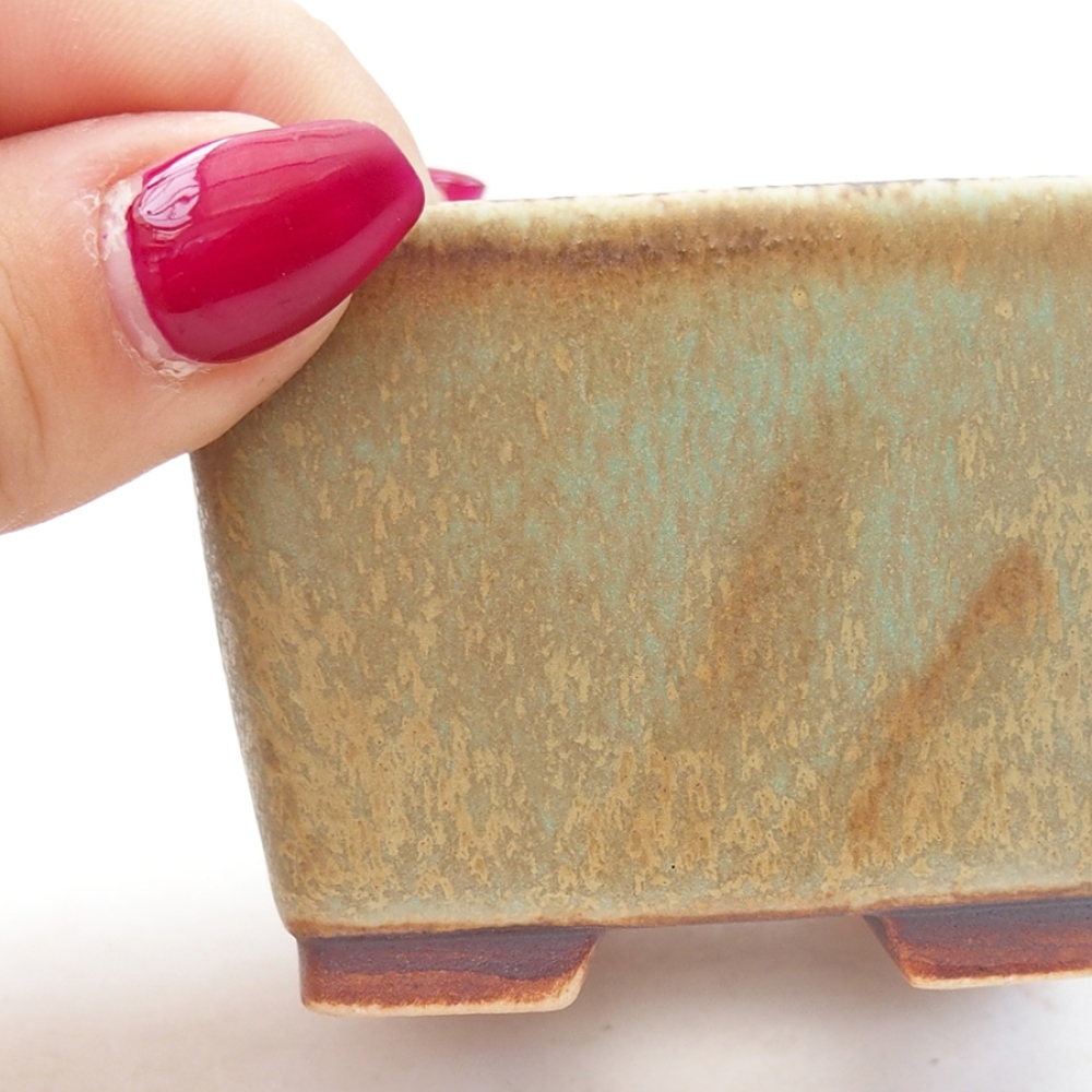 Bonsaischaal van keramiek 6 x 6 x 4,5 cm, groen