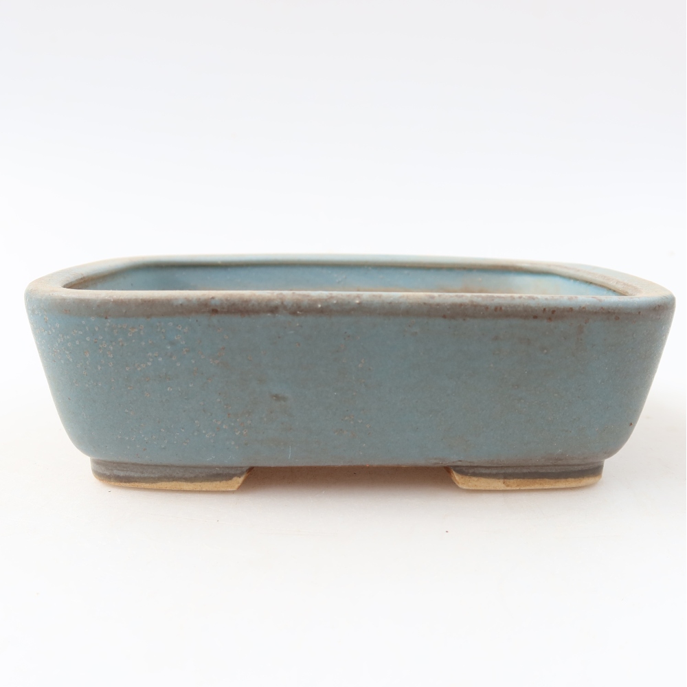 Bonsaischaal van keramiek 14 x 11,5 x 4,5 cm, kleur blauw