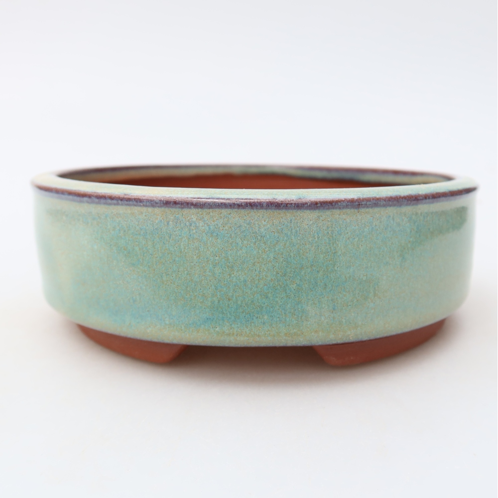 Bonsaischaal van keramiek 15 x 15 x 5 cm, groen