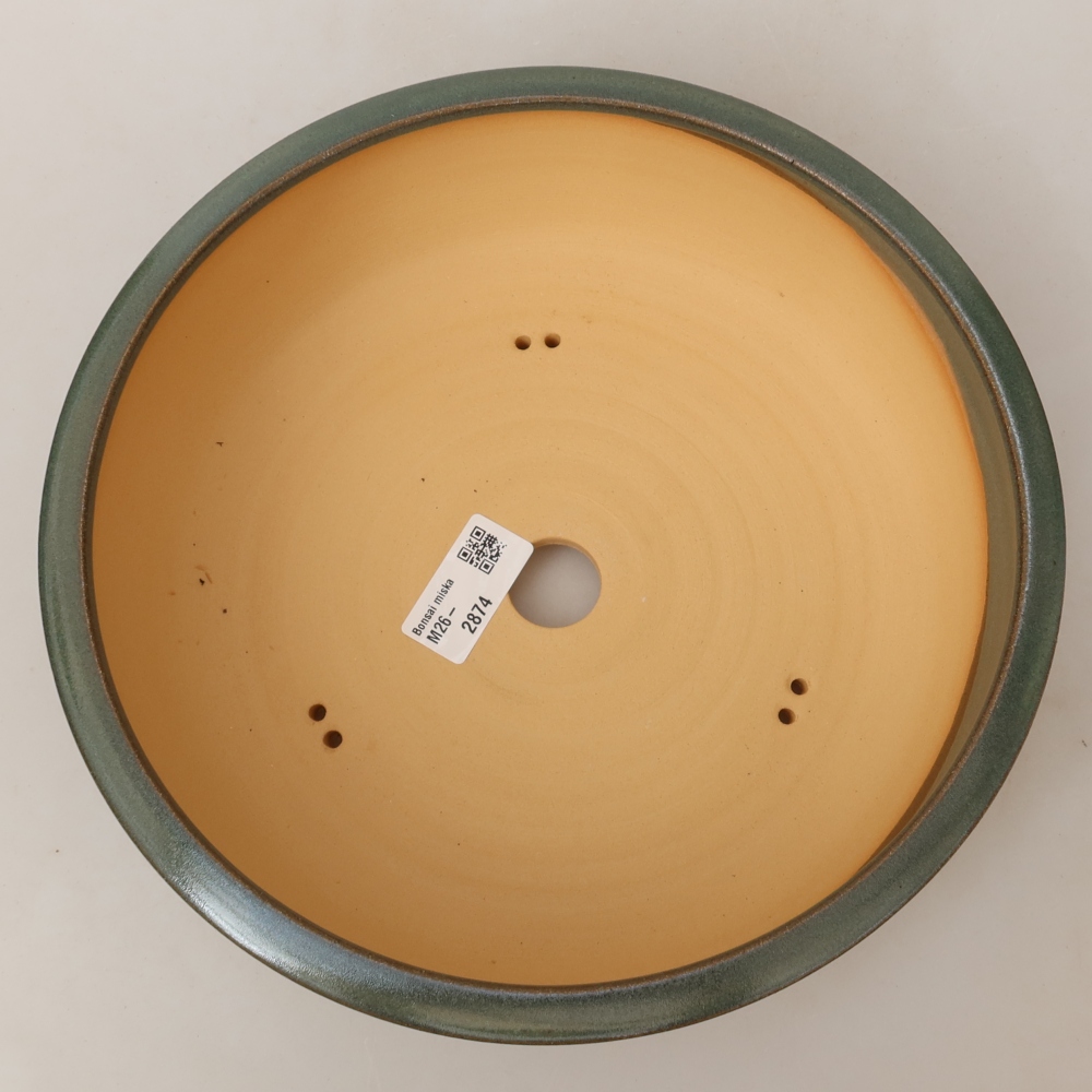 Keramische bonsaipot 25 x 25 x 7,5 cm, kleur groen