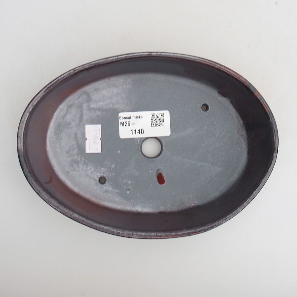 Bonsaischaal van keramiek 18,5 x 13 x 4 cm, metaalkleur