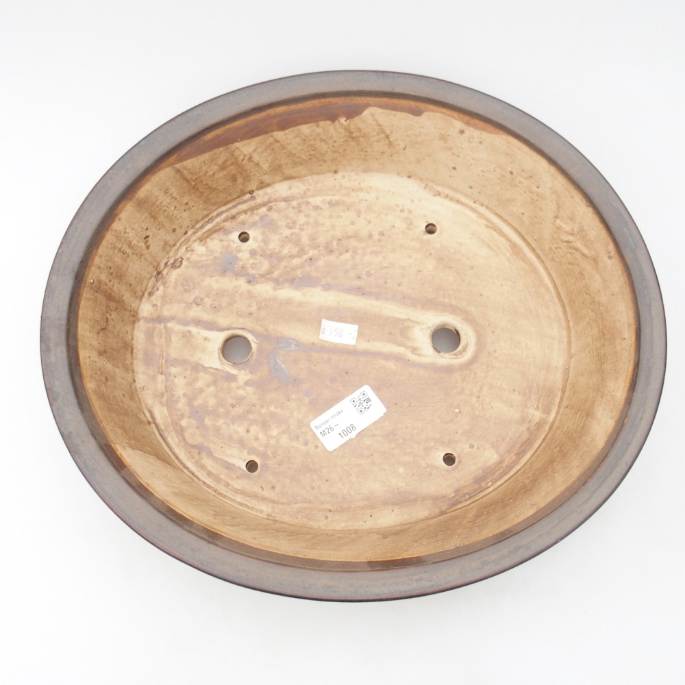 Bonsaischaal van keramiek 32,5 x 29 x 7 cm, bruin