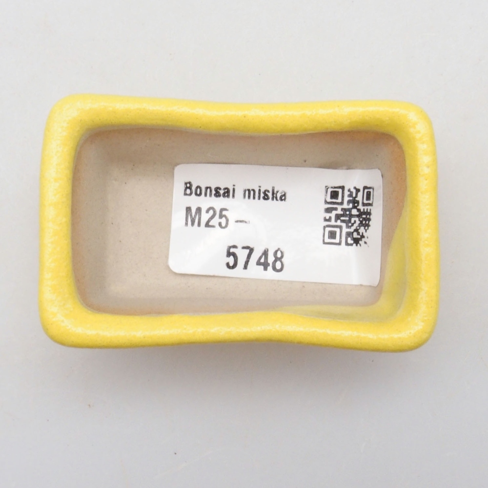 Bonsaischaal van keramiek 6 x 3,5 x 2,5 cm, geel