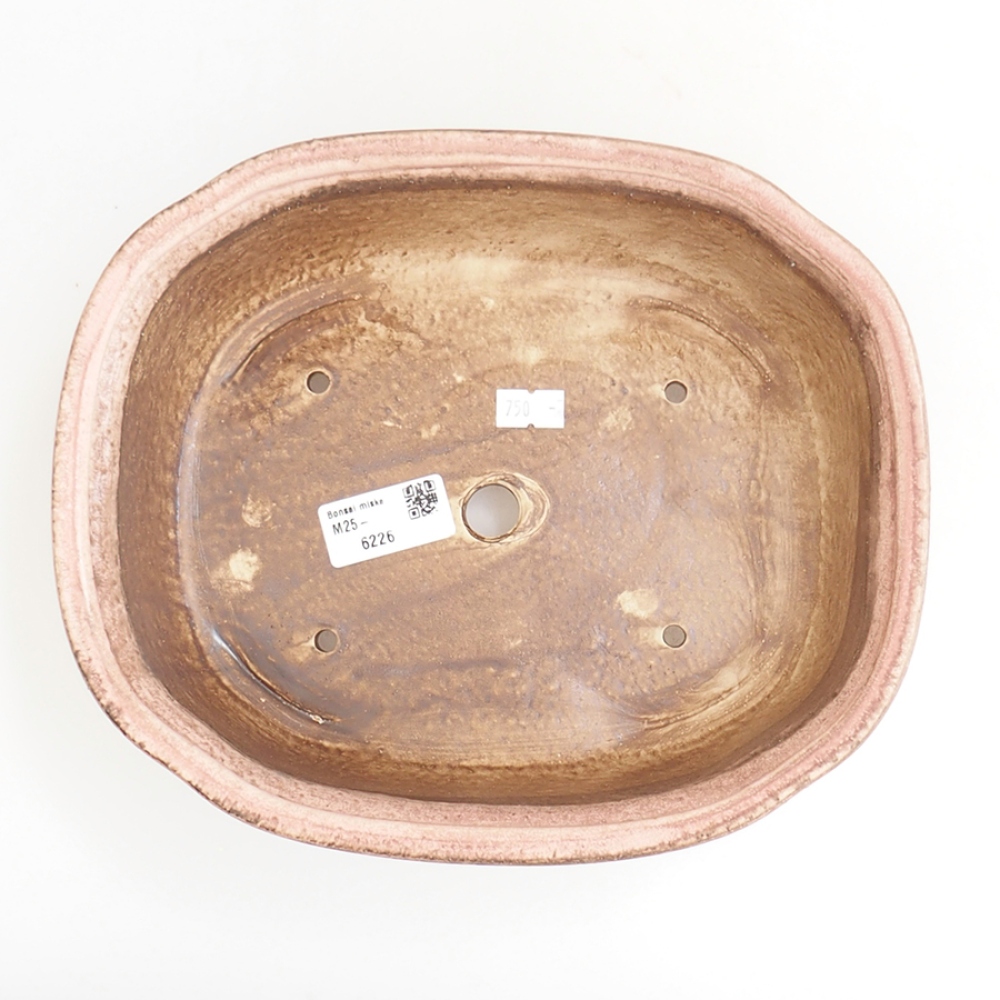 Bonsaischaal van keramiek 25 x 20,5 x 7 cm, roze