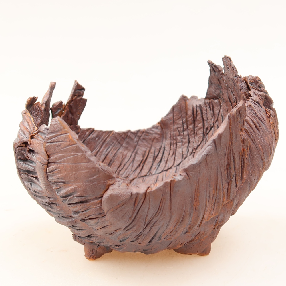 Keramische schaal  10,5 x 9,5 x 8,5 cm, kleur bruin
