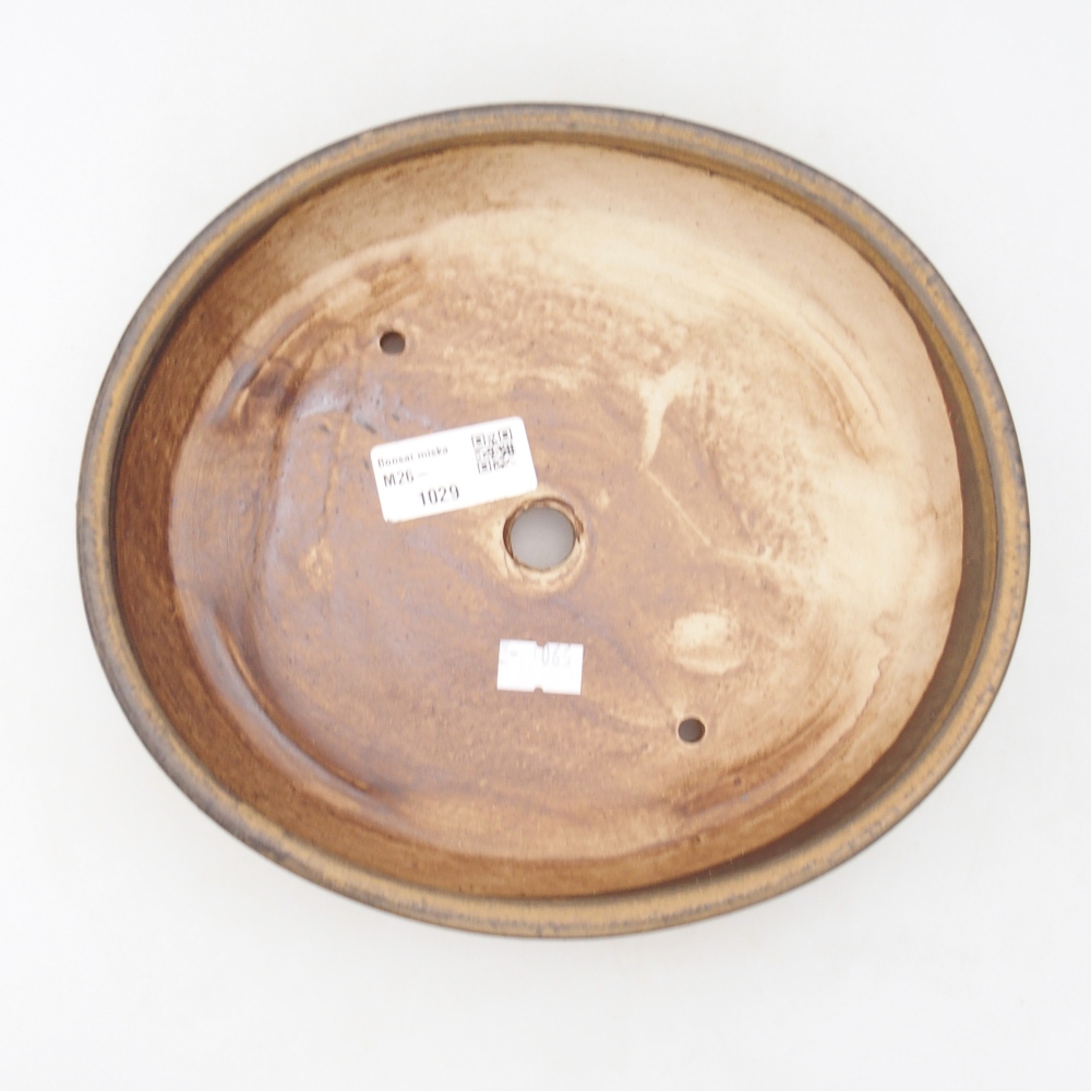 Bonsaischaal van keramiek 22,5 x 20 x 4,5 cm, bruin