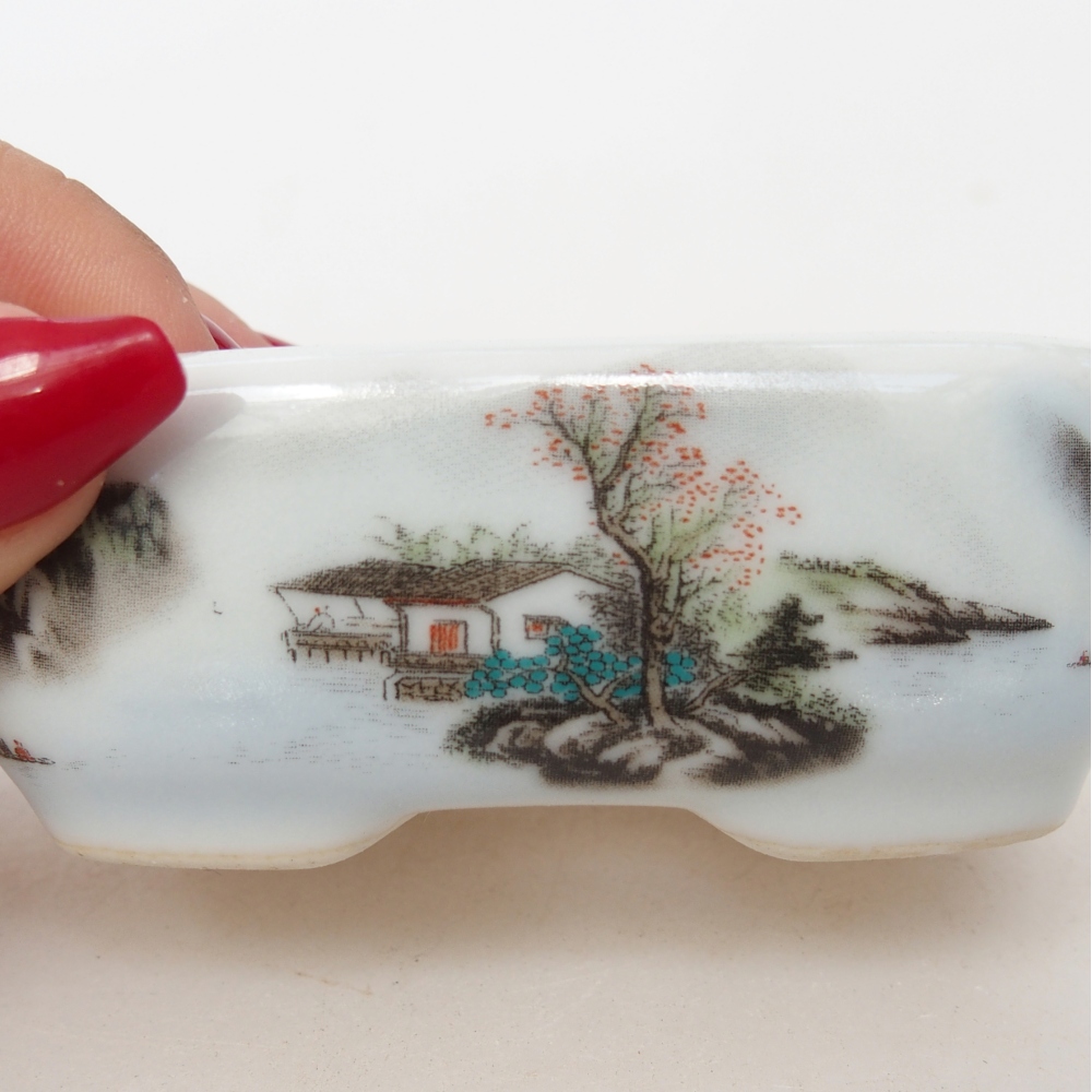 Mini bonsaischaal 8 x 6 x 3 cm, wit