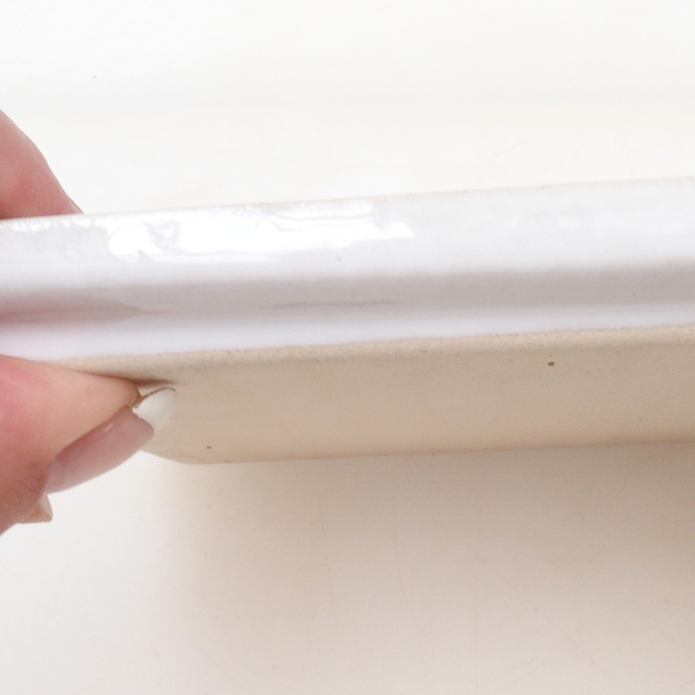 Bonsai schotel rechthoekig 22,5 x 17 x 1,5 cm - wit