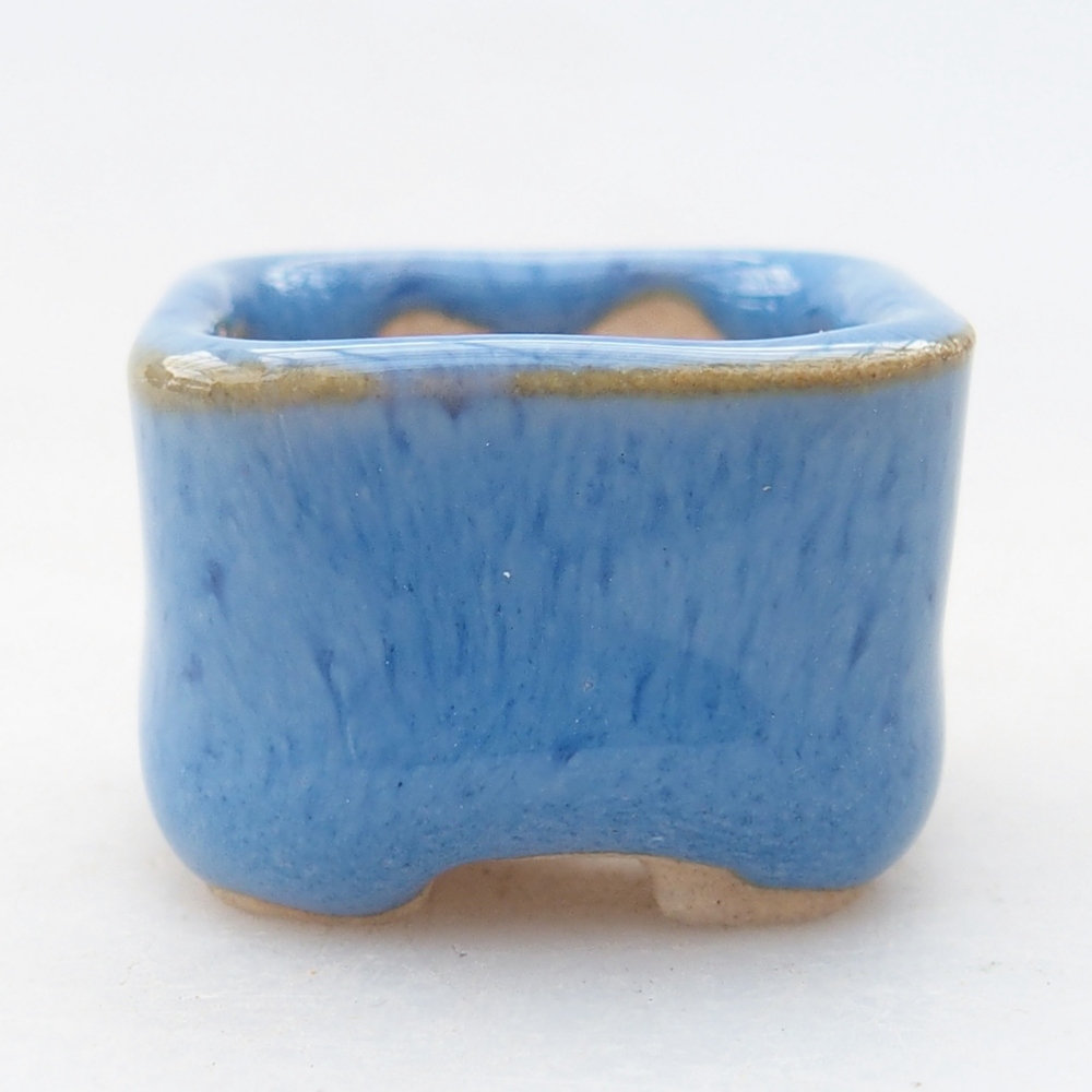 Mini bonsaischaal 2,5 x 2,5 x 1,5 cm, kleur blauw