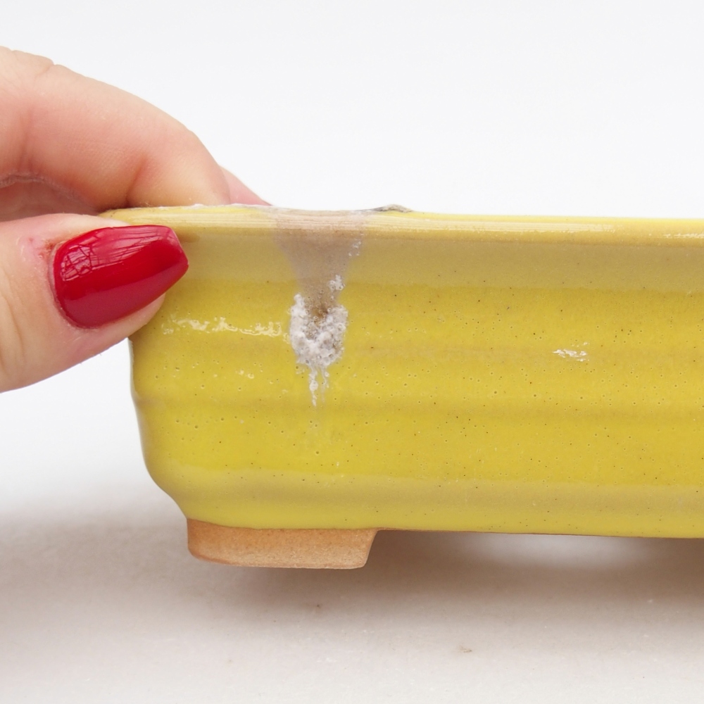 Bonsaischaal van keramiek 26 x 26 x 8 cm, kleur rood