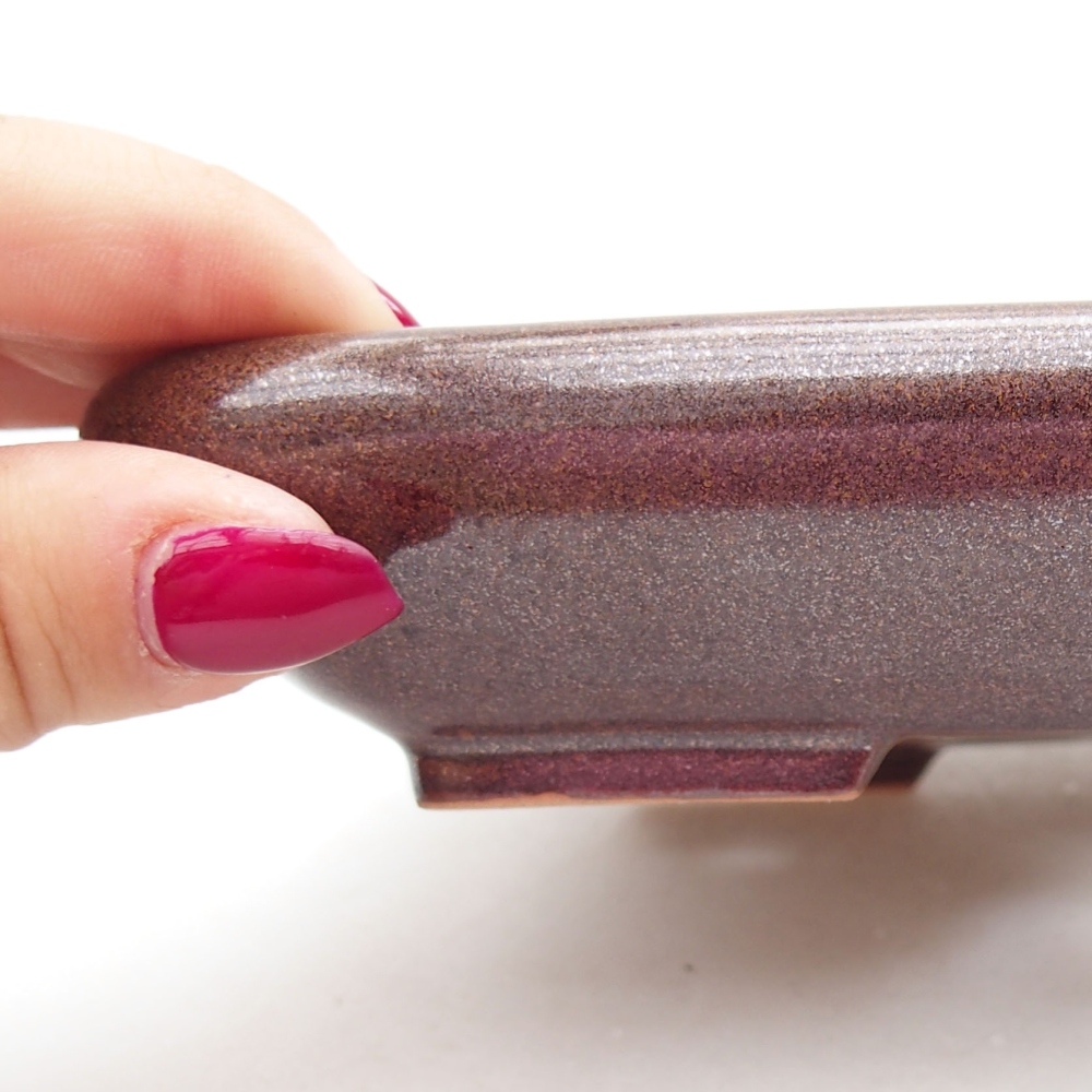 Bonsaischaal van keramiek 17 x 14 x 3,5 cm, bruin