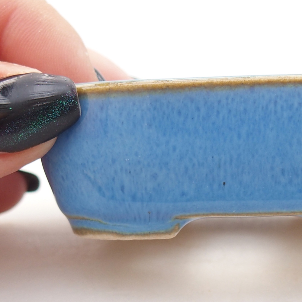 Mini bonsaischaal 7 x 6 x 2,5 cm, kleur blauw