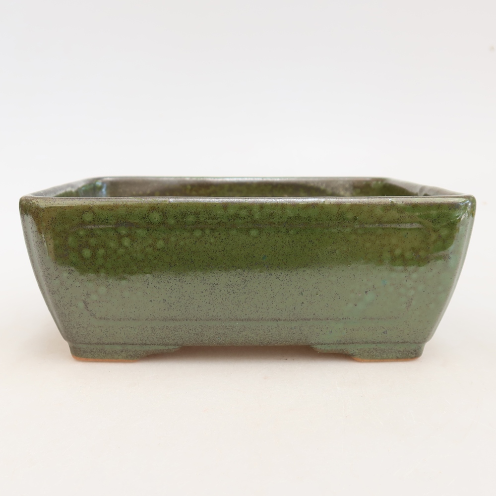 Bonsaischaal van keramiek 16 x 12 x 6 cm, groen