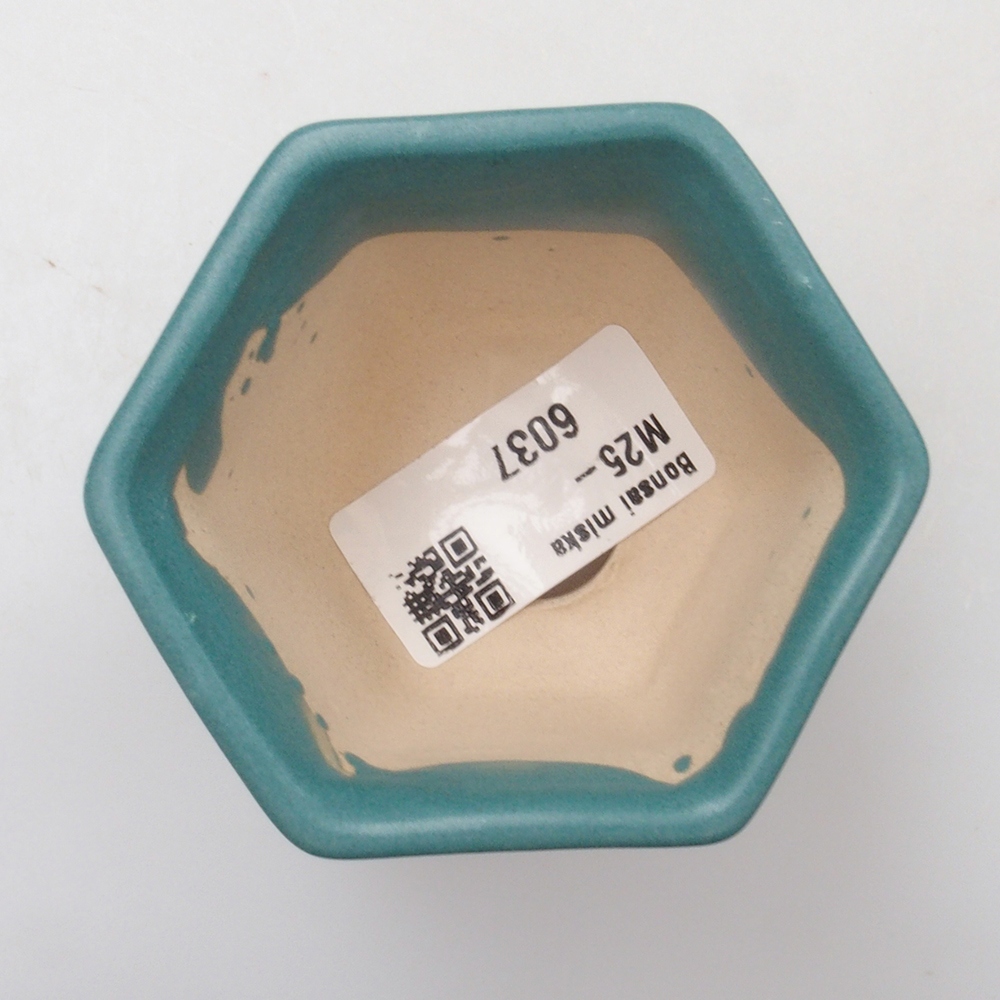 Bonsaischaal van keramiek 6,5 x 5,5 x 4 cm, kleur blauw