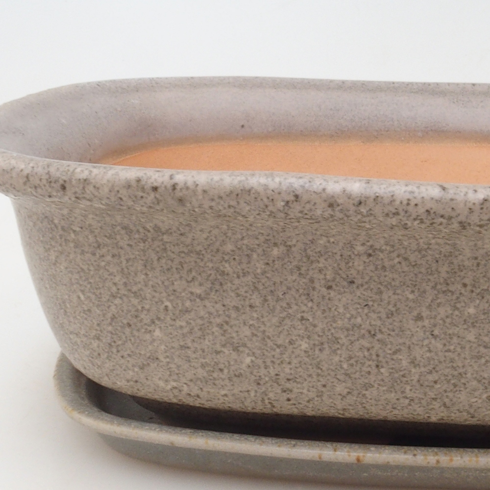 Bonsai kom + schotel H08 - 25 x 19,5 x 6 cm - beige