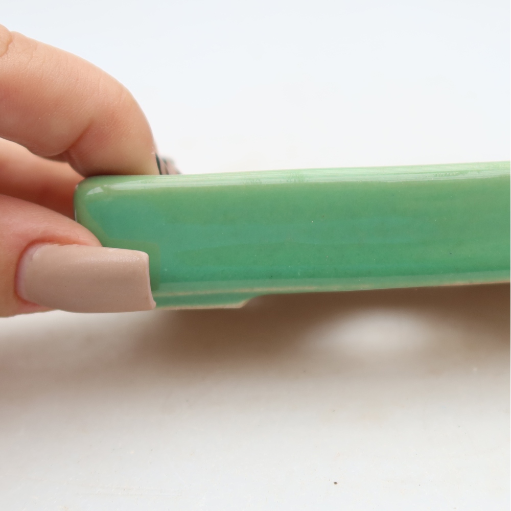 Keramische bonsaipot 10 x 7 x 2 cm, kleur groen