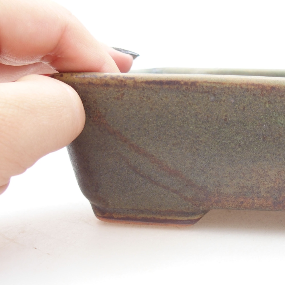 Bonsaischaal van keramiek 22 x 17 x 5 cm, groen