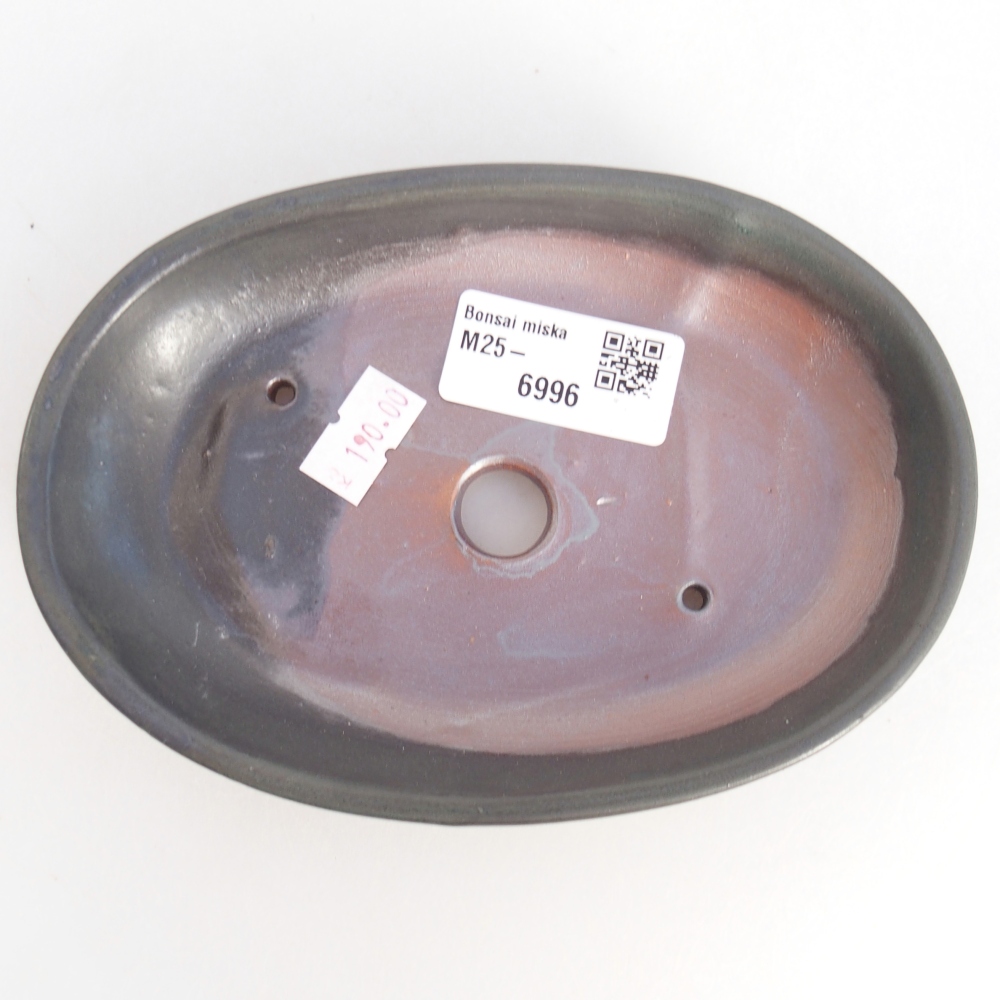 Bonsaischaal van keramiek 26 x 26 x 8 cm, kleur rood