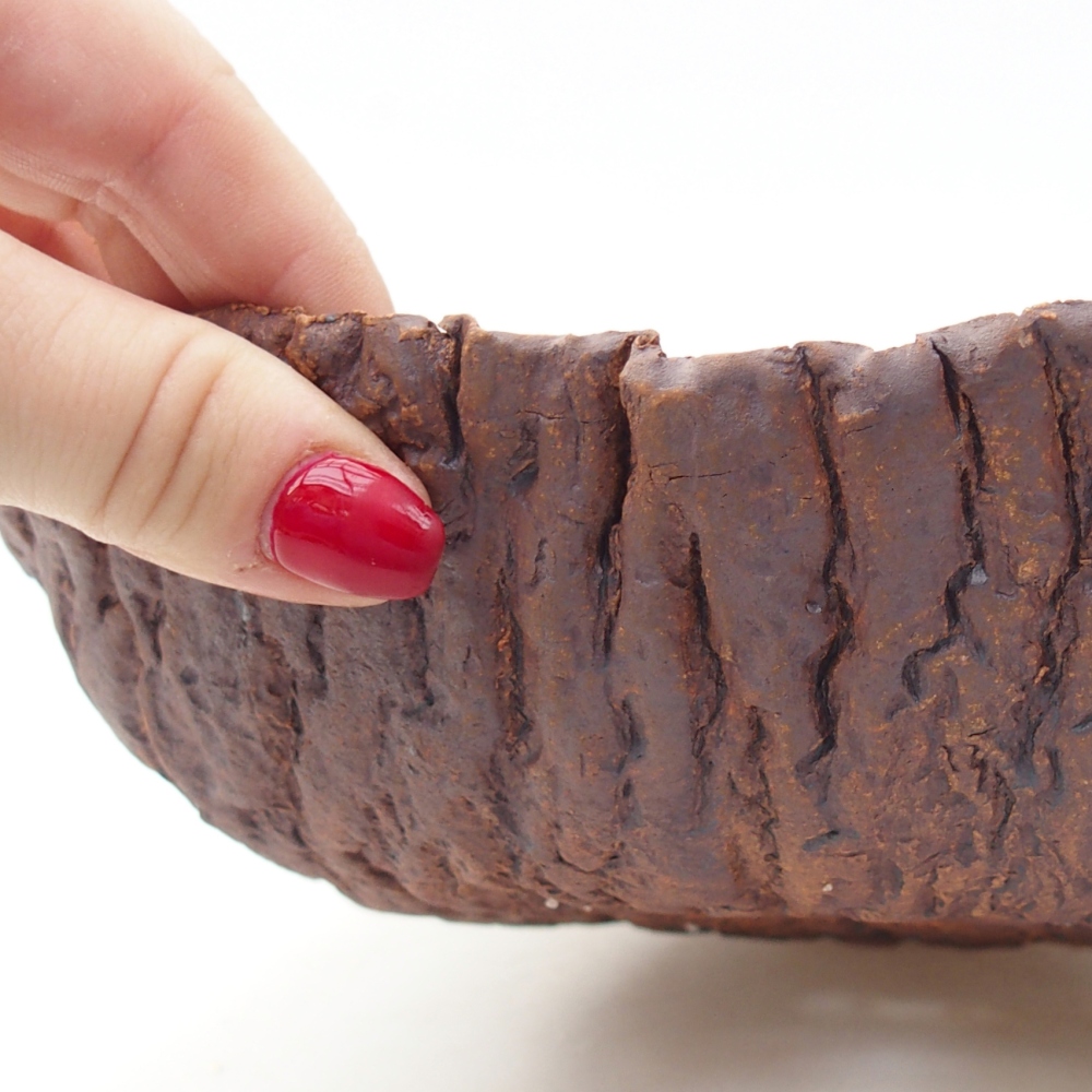 Keramisch Schelp 22 x 22,5 x 6 cm , kleur bruin