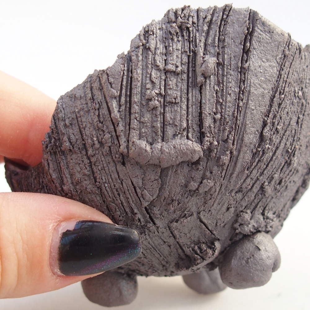 Keramische schaal 8,5 x 8 x 5,5 cm , metaalkleur