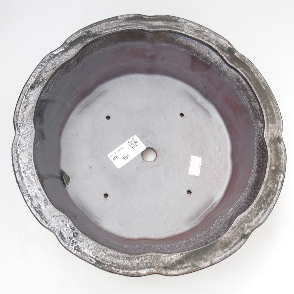 Bonsaischaal van keramiek 26,5 x 26,5 x 8 cm, zwart