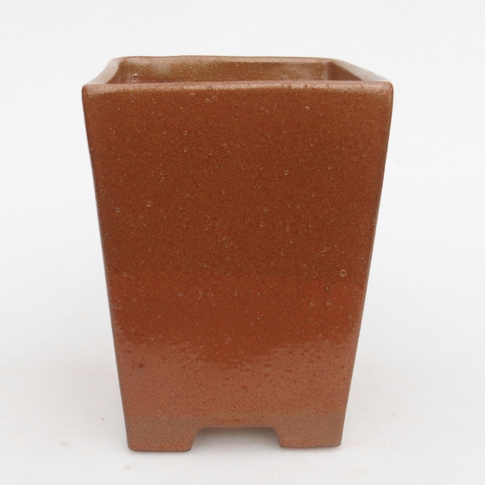 Bonsaischaal van keramiek 9 x 9 x 12,5 cm, bruin