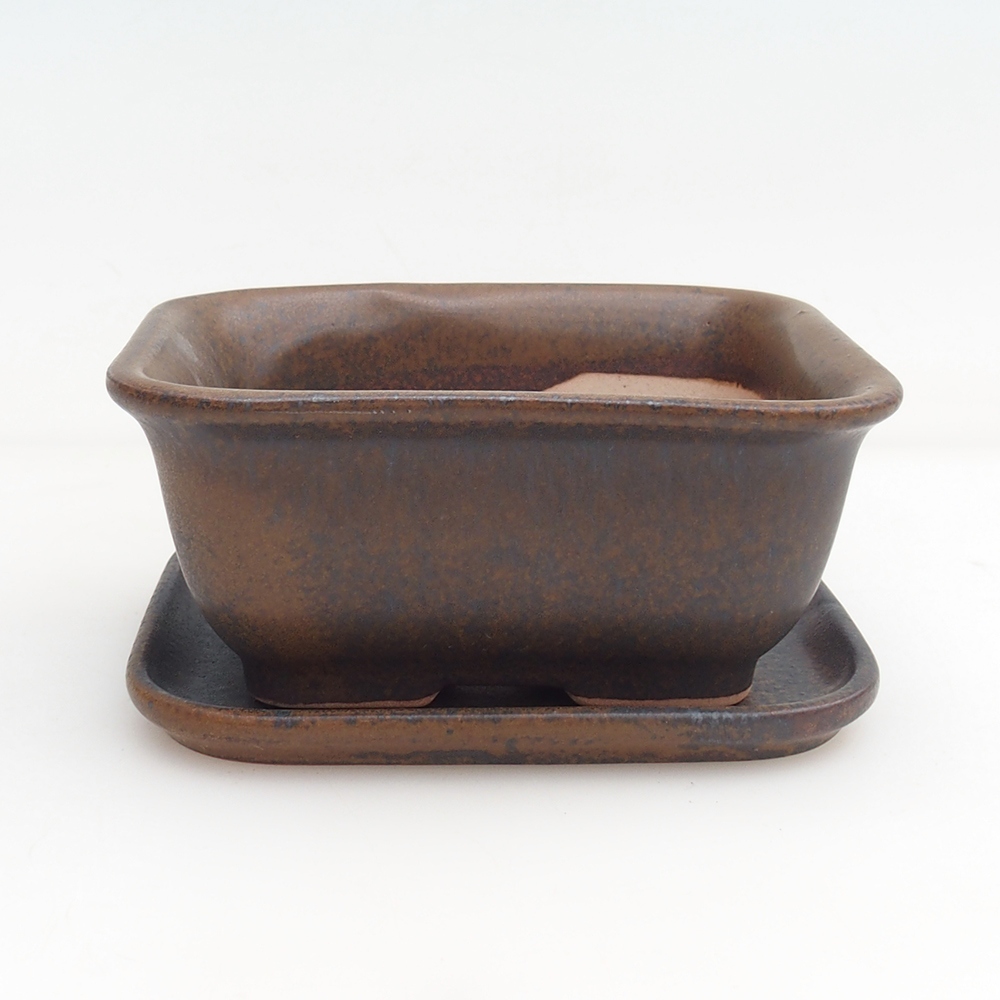 Bonsai kom + schotel H11 - 11,5 x 10 x 4 cm - groen