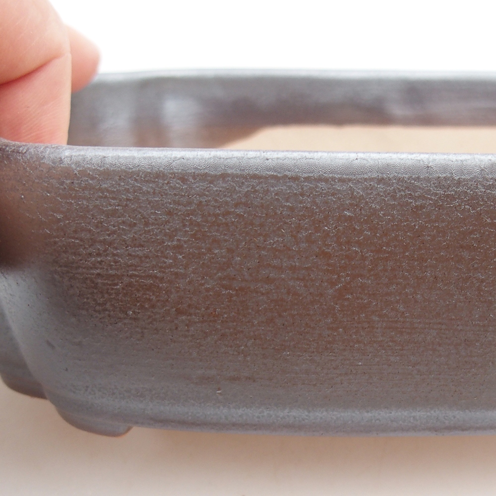 Bonsaischaal van keramiek 18 x 13 x 5 cm, metaalkleur