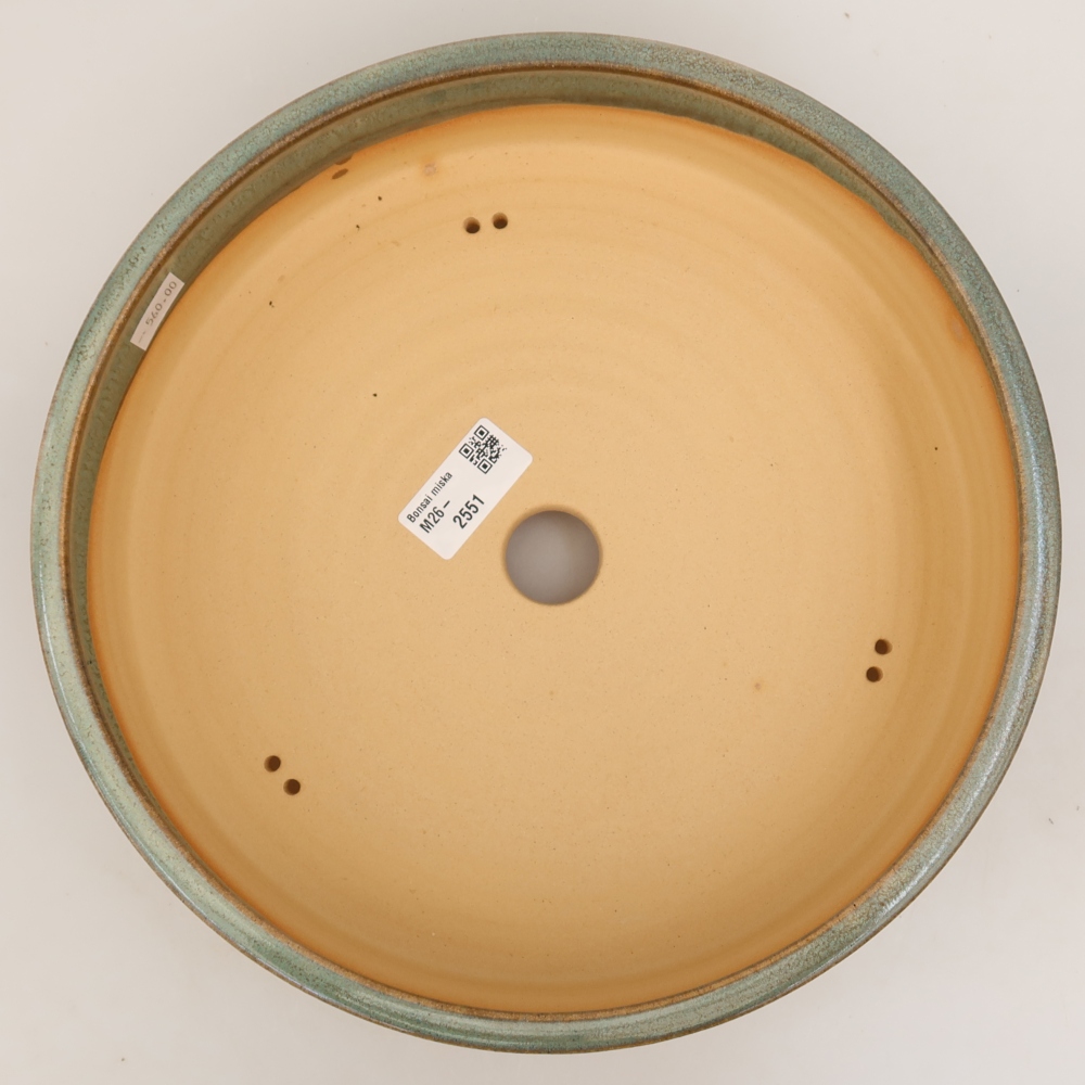 Keramische bonsaipot 26,5 x 26,5 x 6,5 cm, kleur groen