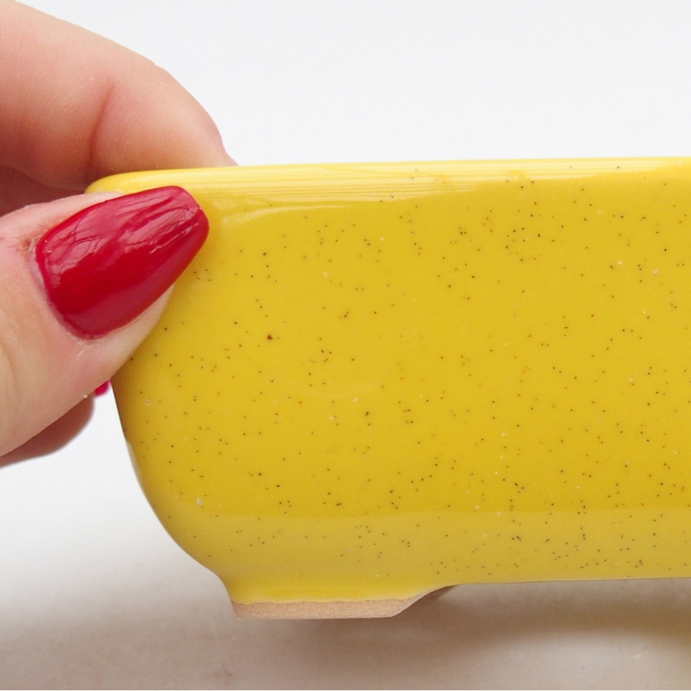 Bonsaischaal van keramiek 26 x 26 x 8 cm, kleur rood