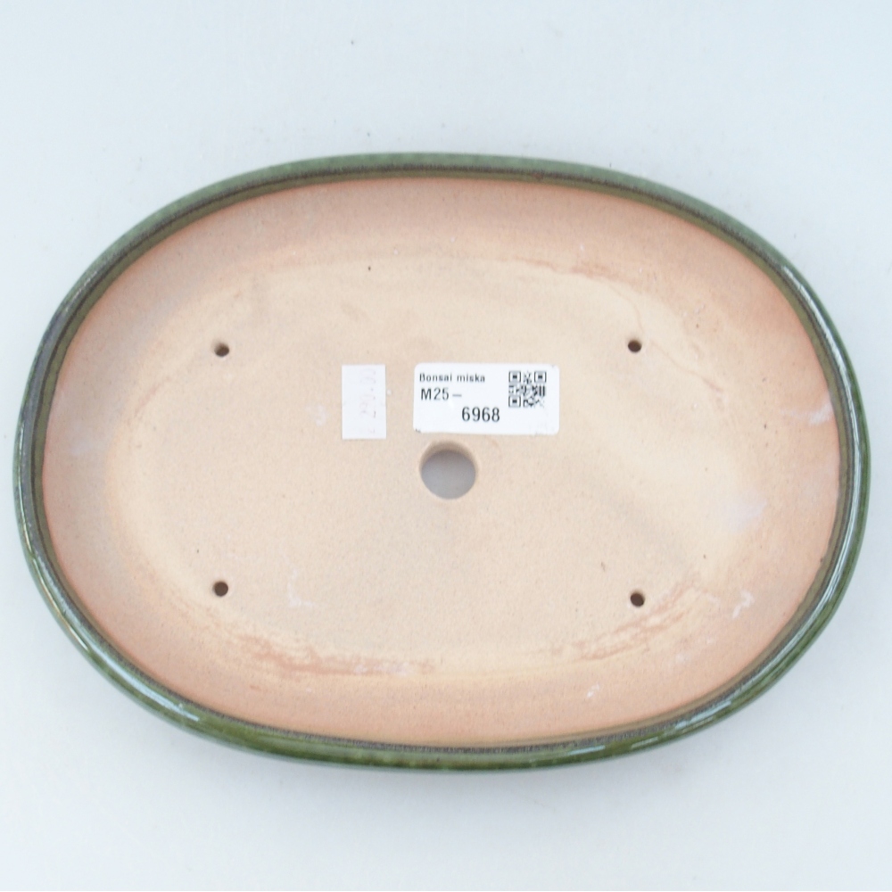 Bonsaischaal van keramiek 26 x 26 x 8 cm, kleur rood