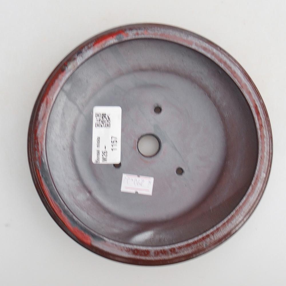 Bonsaischaal van keramiek 15 x 15 x 4,5 cm, kleur rood