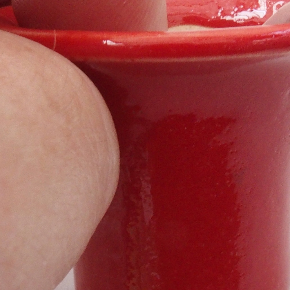 Mini bonsaischaal 4 x 4 x 4 cm, kleur rood