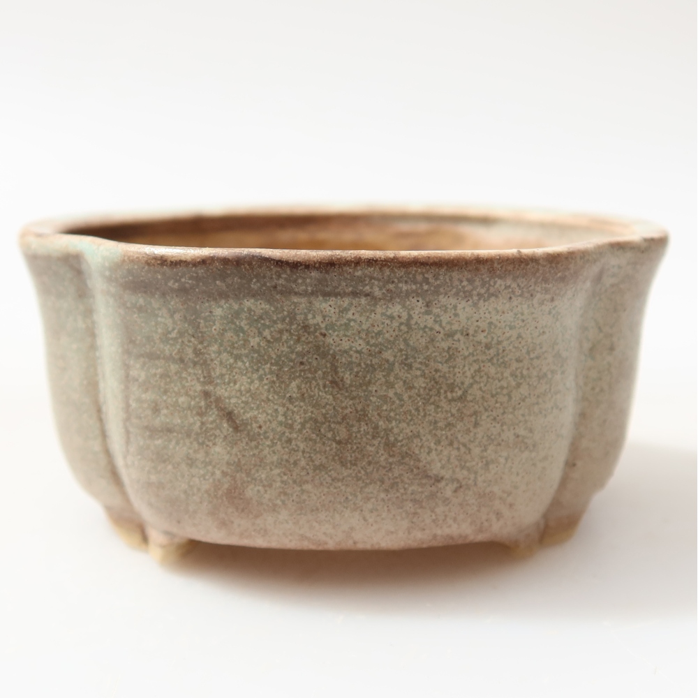 Bonsaischaal van keramiek 8 x 7,5 x 3,5 cm, groen