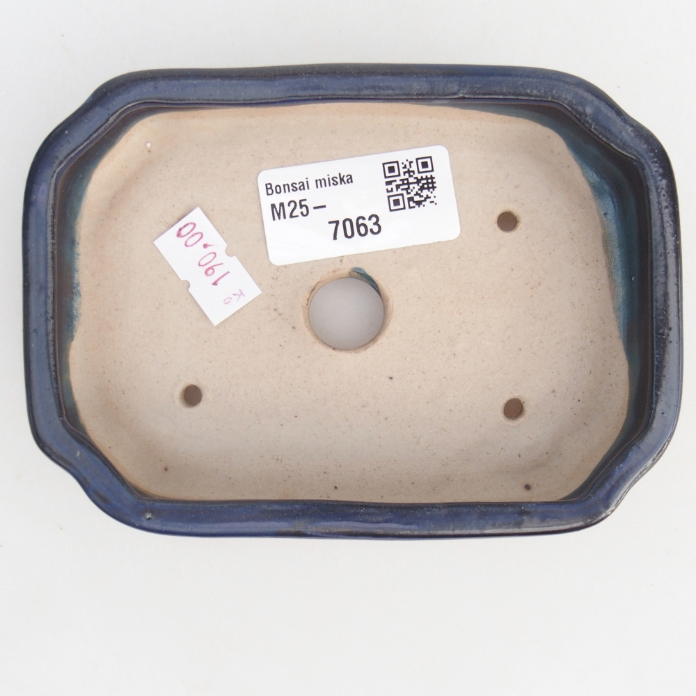 Bonsaischaal van keramiek 26 x 26 x 8 cm, kleur rood