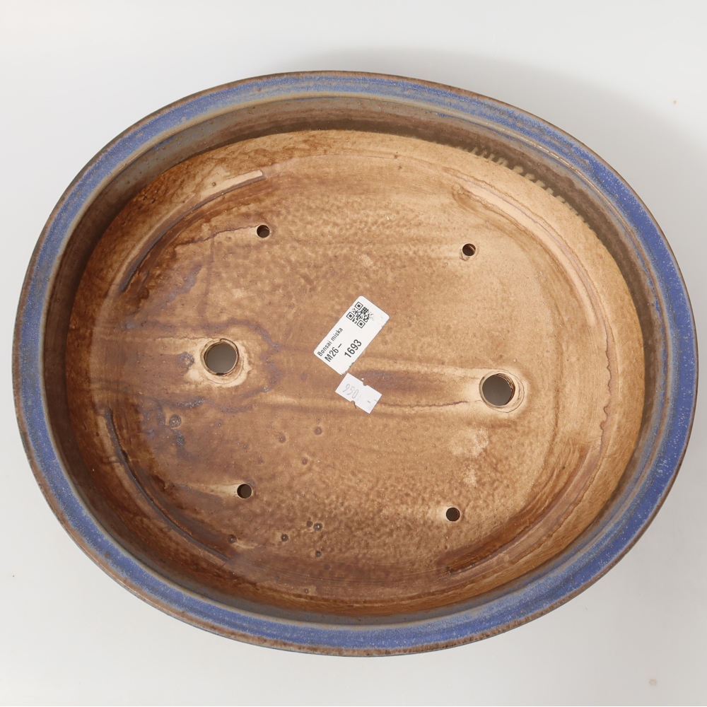 Keramische bonsaipot 31,5 x 27,5 x 7 cm, kleur: blauw