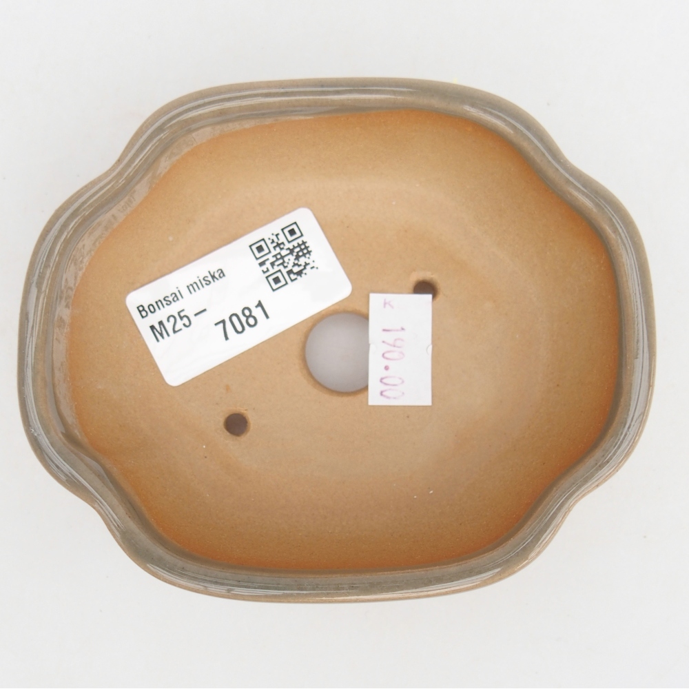 Bonsaischaal van keramiek 26 x 26 x 8 cm, kleur rood