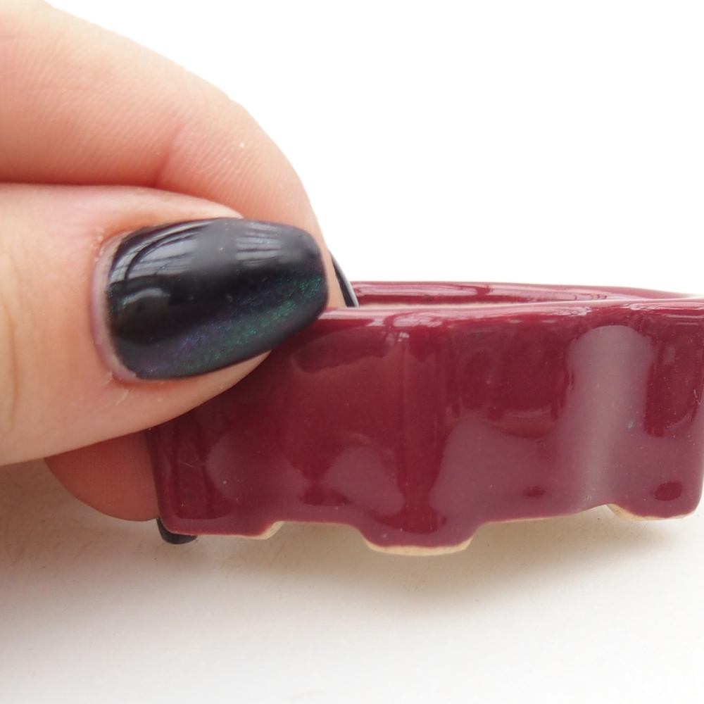 Mini bonsaischaal 5 x 3 x 2 cm, bordeauxrood