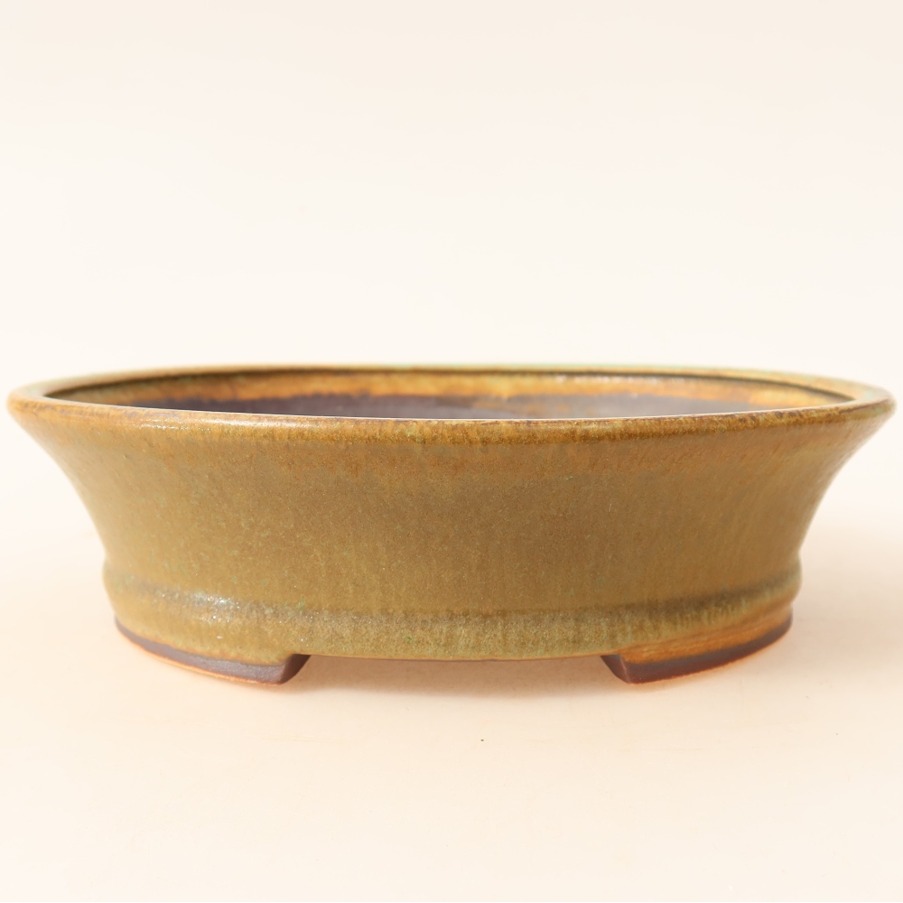 Keramische bonsaipot 17,5 x 16,5 x 4,5 cm, kleur: groen