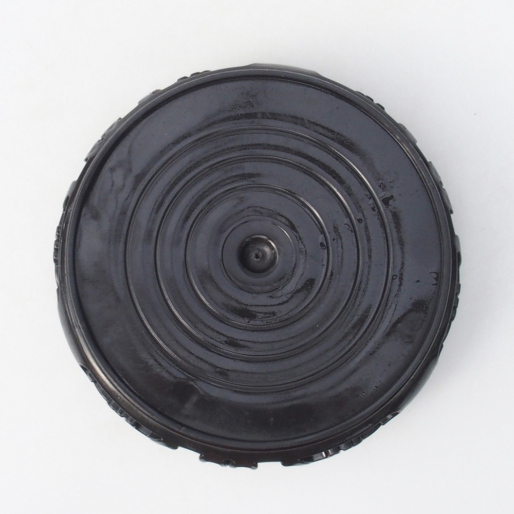 Kunststof bonsai tafel rond 14,5 x 14,5 x 4 cm, kleur zwart