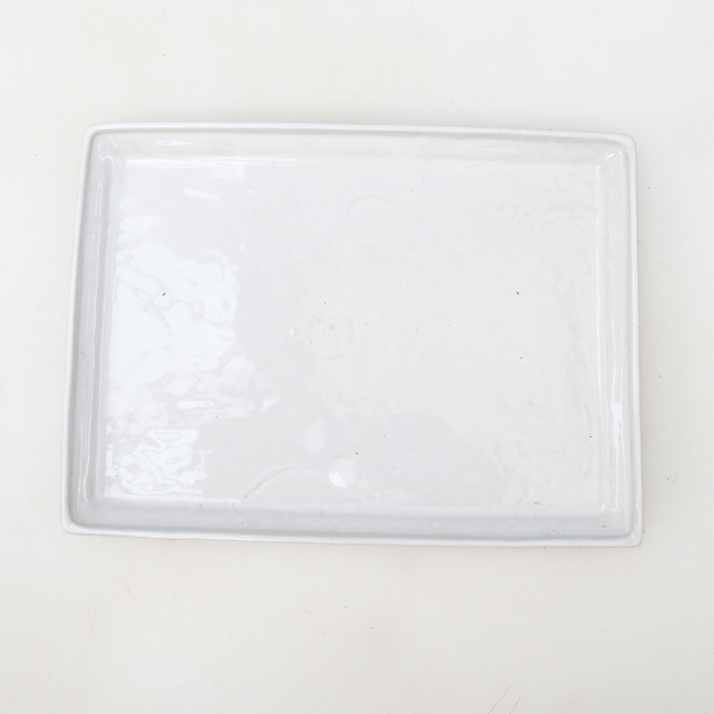 Bonsai schotel rechthoekig 22,5 x 17 x 1,5 cm - wit