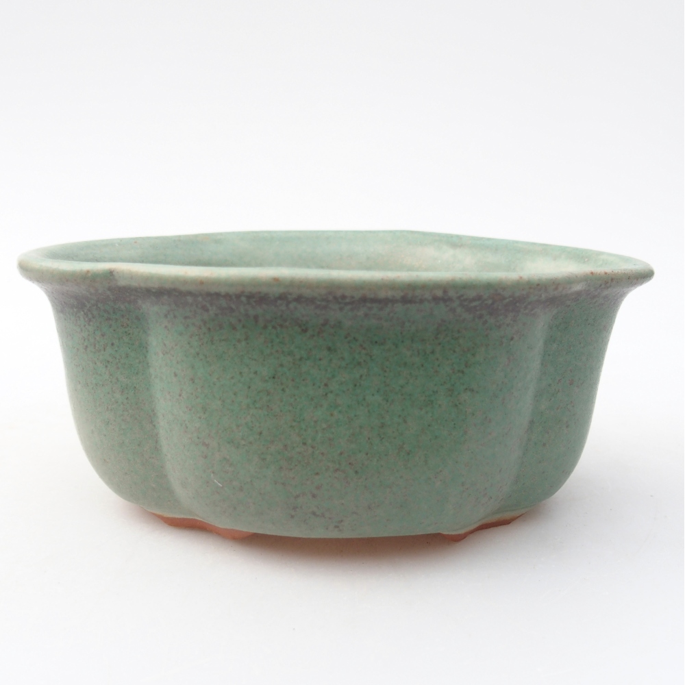 Bonsaischaal van keramiek 13,5 x 11 x 5,5 cm, groen