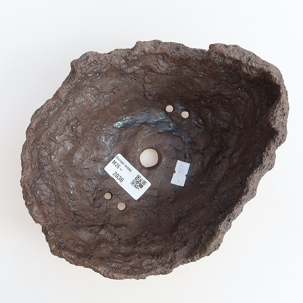 Keramische schaal 20 x 16 x 13 cm, kleur bruin